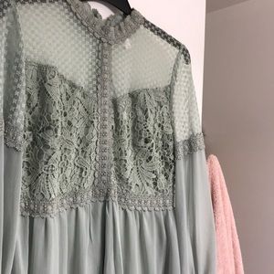 Green lace dress NWT